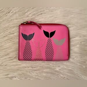 Fossil Pink Leather Mermaid Travel Wallet